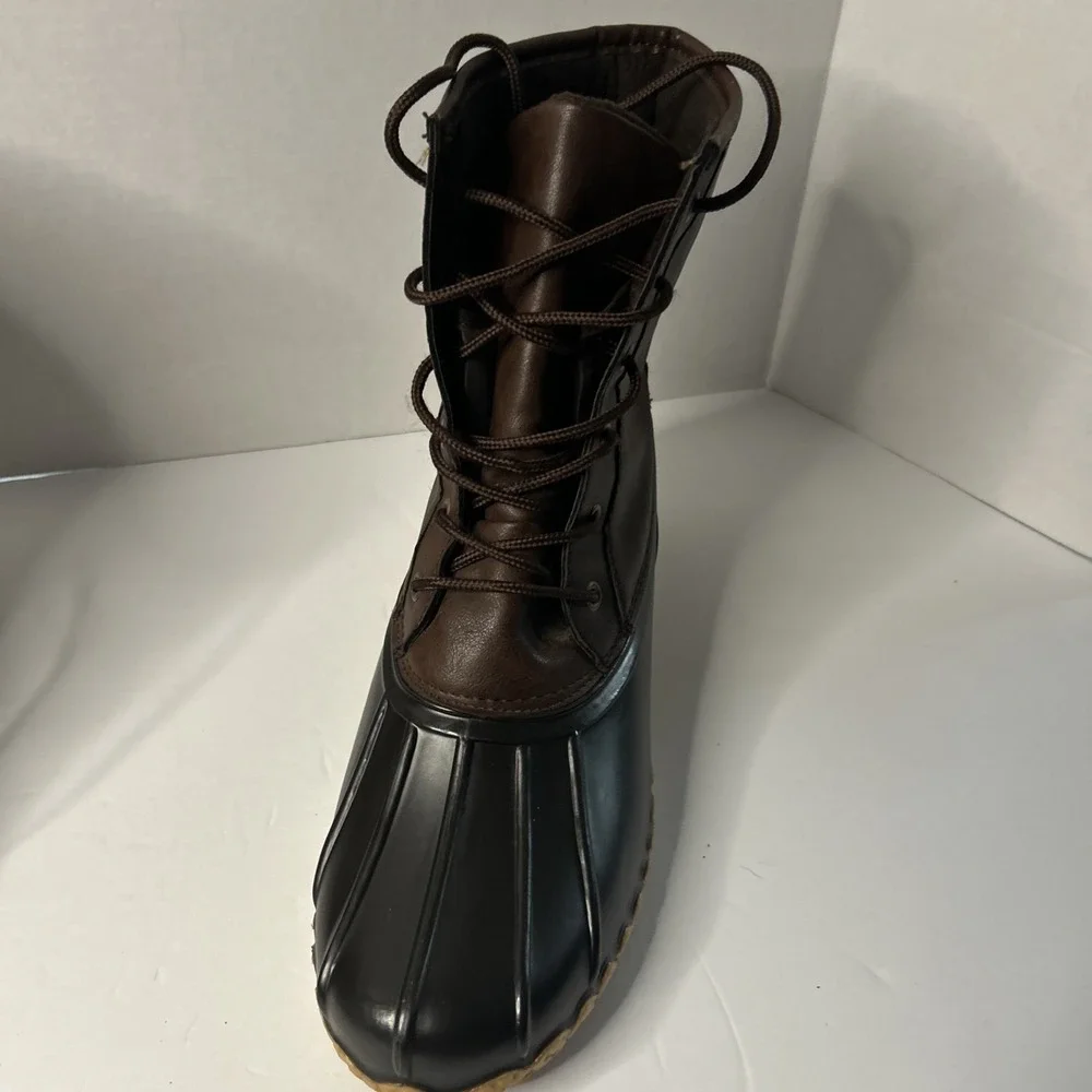 Weatherproof Vintage Men's Adam Duck Boots Chocolate/Brown Leather, Size14  M